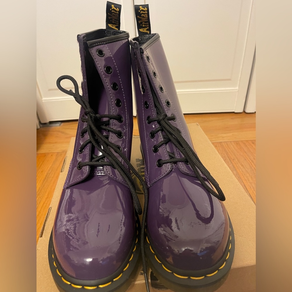 Purple patent leather Dr. Marten Boots